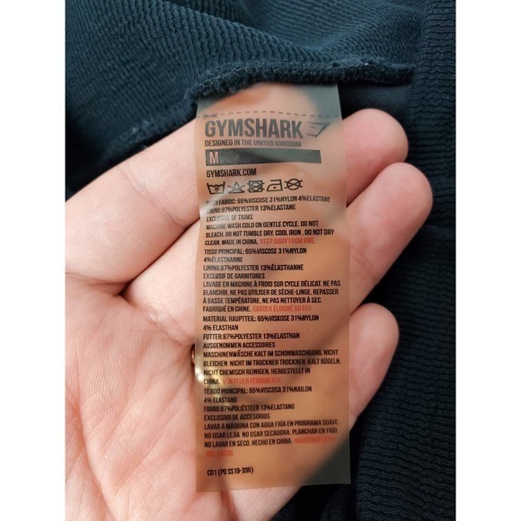 Gymshark‎ Fold Over Hi Waist Black Leggings Size Medium - Picture 3 of 6